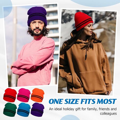 6 Pcs Crayon Hats Crayon Striped Knit Headband Beanie Hat for Womens Adults Unisex Christmas Cosplay Costume Party in Saudi Arabia