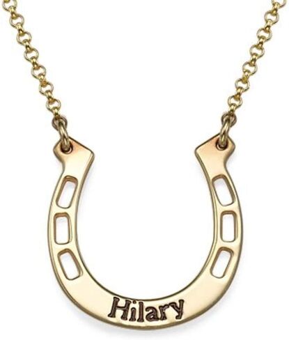 MYKA - Personalized Silver Horseshoe Necklace with Custom Inscription -Custom Made with any Name - Gift for Her, Women in Saudi Arabia