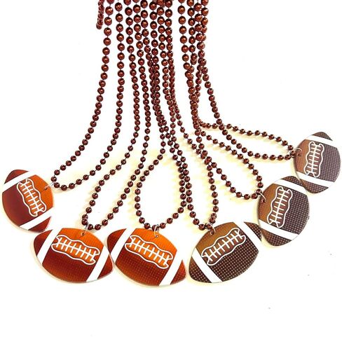 12 Pcs Football Party Beads Necklaces Sports Event Football Beads Necklaces Party Supplies in Saudi Arabia