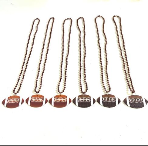 12 Pcs Football Party Beads Necklaces Sports Event Football Beads Necklaces Party Supplies in Saudi Arabia