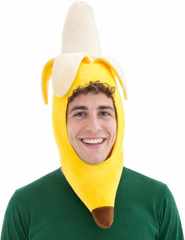 Vaulted Skulls & Co Banana Hat | Banana Shaped Headpiece | Bananas Costume Hat | Novelty Fruit Costume | Plush Bananas Hats | Funny Fruit Hats | Yellow | 24.5" in Saudi Arabia