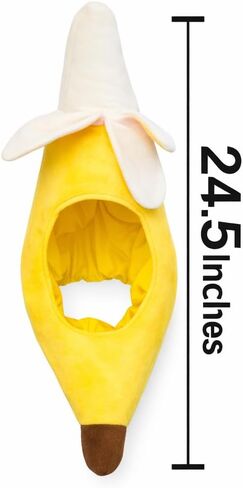 Vaulted Skulls & Co Banana Hat | Banana Shaped Headpiece | Bananas Costume Hat | Novelty Fruit Costume | Plush Bananas Hats | Funny Fruit Hats | Yellow | 24.5" in Saudi Arabia