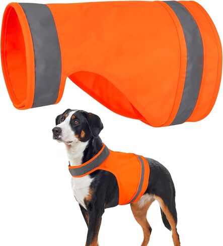 DQGHQME Blaze Orange Dog Vest High Visibility Outdoor Dog Safety Vest,Dog Hunting Vest Reflective Dog Vest Make Your Dog More Visible and Safe in Hunting Season or For Dog Night Walking,Activities in Kuwait