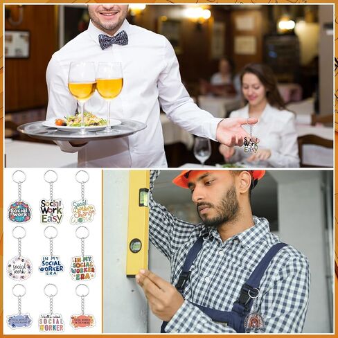 Remuuly 50 Pcs Social Worker Acrylic Keychain Gifts Bulk Social Work Values Keychain Key Ring Gifts Social Work Party Favors in Saudi Arabia