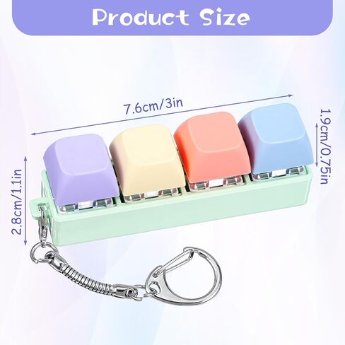 Fidget Keyboard Clicker, Keyboard Keychain of 4 Colors Decompression Keycap Button Stress Relief Gifts for Adult Women to Relief Stress Pass Time in Saudi Arabia