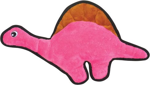 لعبة سناجل بابي تيندر تاف مجعدة - لعبة للكلاب من القطيفة القوية - ديناصور وردي برقبة طويلة مع صوت مجعد وخياطة متينة in Kuwait