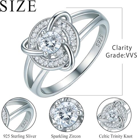 الساحرات خاتم عقدة سلتيك للنساء Triquetra Trinity Knot الخطبة وعد خاتم الزفاف الفرقة تكويم Anillo Nudo De Bruja 925 الفضة الاسترليني الخلود الأيرلندية مجوهرات هدايا in Kuwait