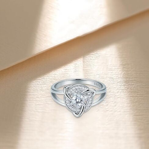 الساحرات خاتم عقدة سلتيك للنساء Triquetra Trinity Knot الخطبة وعد خاتم الزفاف الفرقة تكويم Anillo Nudo De Bruja 925 الفضة الاسترليني الخلود الأيرلندية مجوهرات هدايا in Kuwait