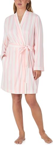 kate spade new york Womens Super Soft Jacquard Plush Bathrobe - Long Sleeve Above Knee Length Robe - Sleepwear & Loungewear in Saudi Arabia
