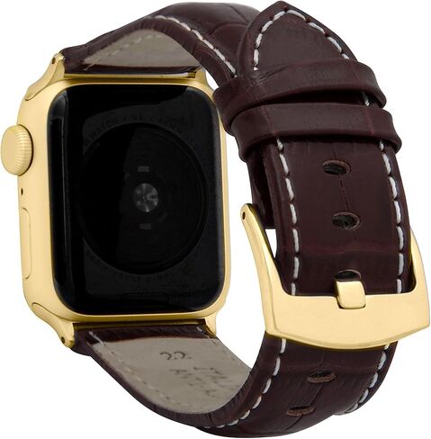 Bandini سوار جلدي طويل جدًا XL لساعة Apple Series 11 10، Ultra 1/2، 9 8، 7، 6، 5، 4، 3، 2، 1، حزام iWatch - نمط التمساح - 46 مم 45 مم 44 مم 42 مم 41 مم، 40 مم 49 مم (الطول القياسي أيضًا) in Saudi Arabia