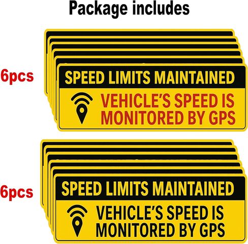 12 قطعة (11x3.5 بوصة) - تتم مراقبة سرعة السيارة بواسطة ملصق ممتص الصدمات GPS - ملصق أمان للحفاظ على حدود السرعة للسيارة والشاحنات والشاحنات والمركبات التجارية - مقاوم للطقس والأشعة فوق البنفسجية in Kuwait