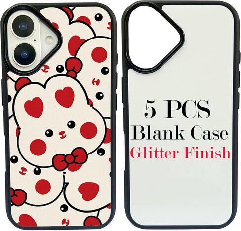 JUSTRY 5 مجموعات من أغطية الهاتف الفارغة التسامي، أغطية مجمعة متوافقة مع iPhone Air، 2 في 1 حافظة 2D DIY غطاء مطاطي ناعم + حشوات غير لامعة، سهلة التسامي حسب الطلب in Kuwait