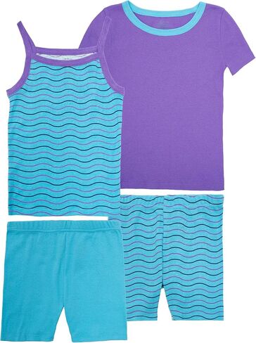 Fruit of the Loom Girls' Energize Snug Fit 4-piece Pajama Sleep Set in Saudi Arabia