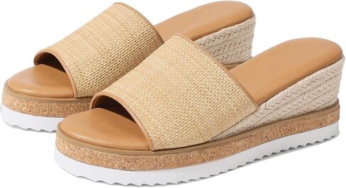 mikarka Slip On Wedge Sandals for Women, Open Toe Resort Platform Sandals Comfortable Beach Sandals Slide Espadrilles Wedges Dressy Summer Sandals Mules in Saudi Arabia