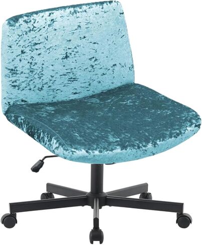 غطاء كرسي مكتب Levoberg بدون ذراع متقاطع من Stertch Vanity كرسي مكتب أغطية انزلاقية ذات أرجل متقاطعة وأغطية كراسي واسعة ذات أرجل واسعة وواقي كرسي مهام دوار متوسط ​​الظهر وردي in Kuwait