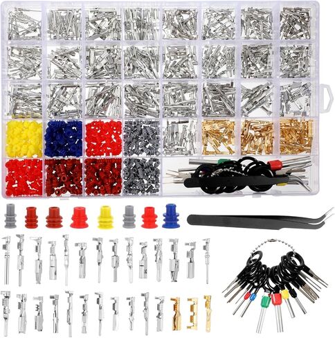 950 PCS Depinning Tool Kit Automotive Connector Pins Terminal Removal Tools Kit Non-insulated Wire Connector Pin Release Kits Electrical Pin Removal Tools Kits for Automotive, Home Appliance in Saudi Arabia