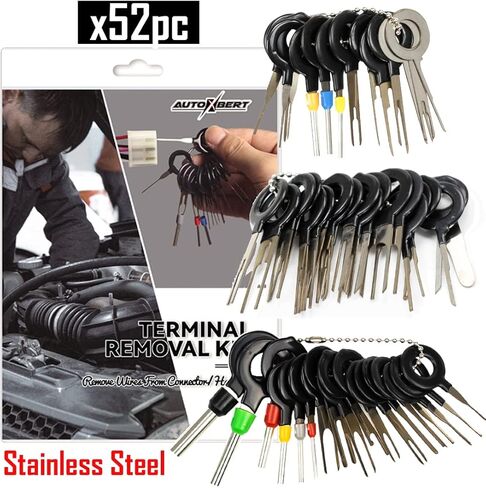 AUTOXBERT 52PCs Terminal Removal Tool Kit Depinning Tool Electrical Connector Pin Extractor Tool Set Wire Release Terminal Ejector Kit for Automotive Car Household Devices in Saudi Arabia