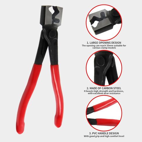 طقم كماشة قطع الكهرباء للسيارات، 4 قطع، أداة إزالة مشبك السيارة، فاصل موصل من الفولاذ عالي الكربون مع كماشة مستقيمة و60 درجة، كماشة مشبك خرطوم، أداة تحرير القابس الكهربائي للسيارة in Kuwait