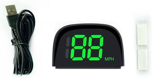 عداد السرعة Shkalacar HUD GPS عداد السرعة الرقمي، MPH Speedo HUD شاشة عرض LCD لرأس السيارة للسيارات والشاحنات وجميع المركبات، كابل USB للتوصيل والتشغيل in Kuwait