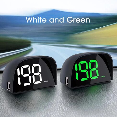 عداد السرعة Shkalacar HUD GPS عداد السرعة الرقمي، MPH Speedo HUD شاشة عرض LCD لرأس السيارة للسيارات والشاحنات وجميع المركبات، كابل USB للتوصيل والتشغيل in Kuwait