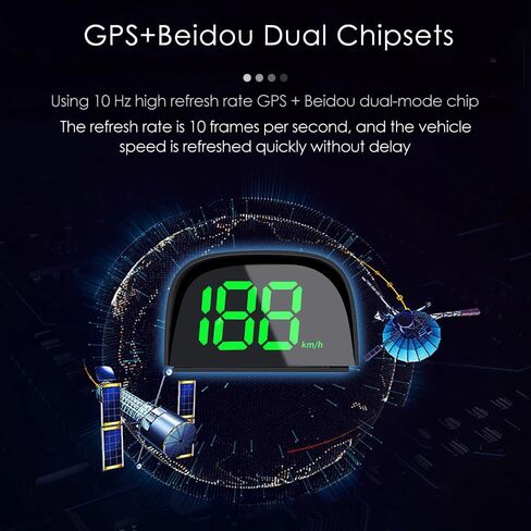 عداد السرعة Shkalacar HUD GPS عداد السرعة الرقمي، MPH Speedo HUD شاشة عرض LCD لرأس السيارة للسيارات والشاحنات وجميع المركبات، كابل USB للتوصيل والتشغيل in Kuwait