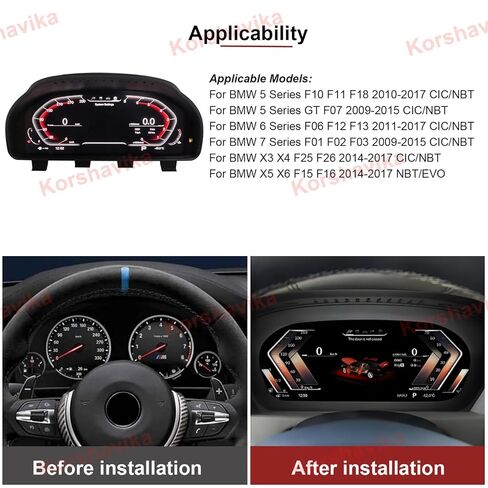 مجموعة أدوات رقمية LCD لسيارة BMW 5 6 7 Series X3 X4 X5 X6 F10 F12 F01 F25 F15 2010-2017، لوحة قياس السرعة للوحة قيادة السيارة الافتراضية in Kuwait