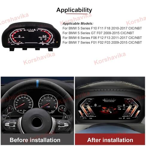 مجموعة أدوات رقمية LCD لسيارة BMW 5 6 7 Series X3 X4 X5 X6 F10 F12 F01 F25 F15 2010-2017، لوحة قياس السرعة للوحة قيادة السيارة الافتراضية in Kuwait