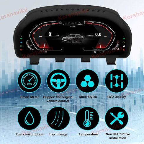 مجموعة أدوات رقمية LCD لسيارة BMW 5 6 7 Series X3 X4 X5 X6 F10 F12 F01 F25 F15 2010-2017، لوحة قياس السرعة للوحة قيادة السيارة الافتراضية in Kuwait