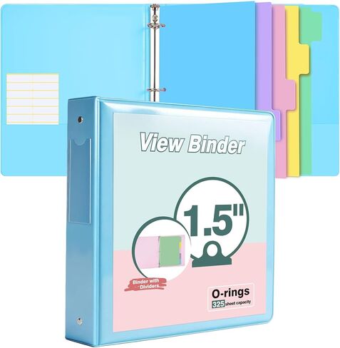 3 حلقات مجلدة مقاس 1 بوصة، منظم مجلد لطيف مع 5 فواصل علامات تبويب تناسب 175 ورقة من ورق مقاس 8.5 × 11، غطاء شفاف قابل للتخصيص مع جيوب داخلية، مجلدات جمالية مقاس 1 بوصة وثلاث حلقات لمكتب المدرسة، وردي in Kuwait