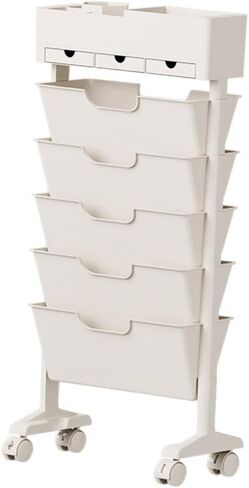 Rolling File and Book Cart Movable Books Rack Book Stand Sturdy Bookshelf File Organizer for Home Classroom Desk Student in Saudi Arabia
