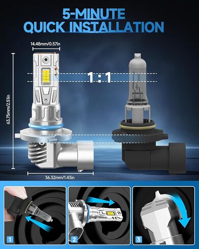 Fit for Ford 2004-2024 F150 2005-2022 F250 F350 F450 Fog Light Bulbs or DRL, 6000K Cool White 700% Brightness, Real 1:1 Size Plug and Play, Pack of 2 in Kuwait