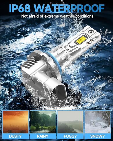 Fit for Ford 2004-2024 F150 2005-2022 F250 F350 F450 Fog Light Bulbs or DRL, 6000K Cool White 700% Brightness, Real 1:1 Size Plug and Play, Pack of 2 in Kuwait