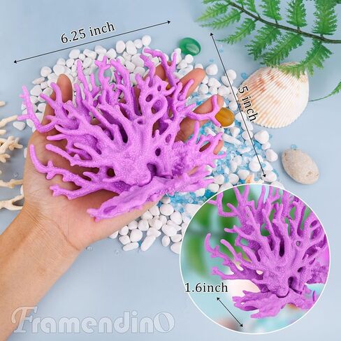 Framendino, 4 Pack Artificial Aquarium Coral Decor Plastic Faux Coral Reef Decorative Cute Fish Tank Decorations in Kuwait