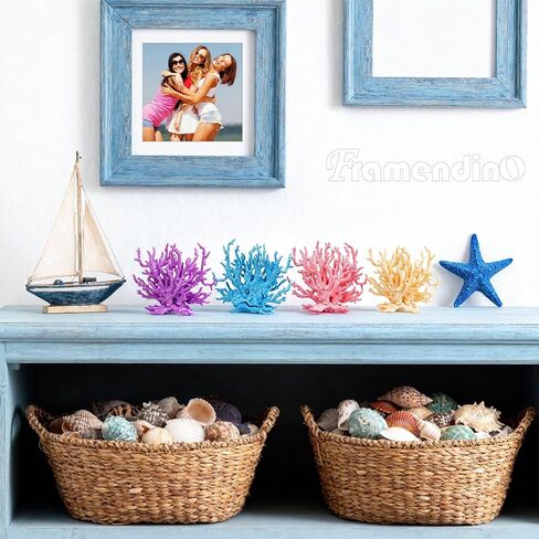 Framendino, 4 Pack Artificial Aquarium Coral Decor Plastic Faux Coral Reef Decorative Cute Fish Tank Decorations in Kuwait