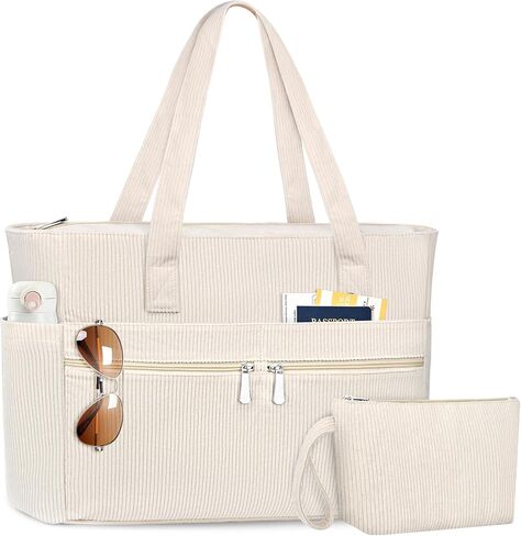 Tote Bag for Women, 15.6 inch Laptop Work Tote Bag with 12 Pockets, Teacher Nurse Bags Travel Large Shoulder Handbag in Saudi Arabia