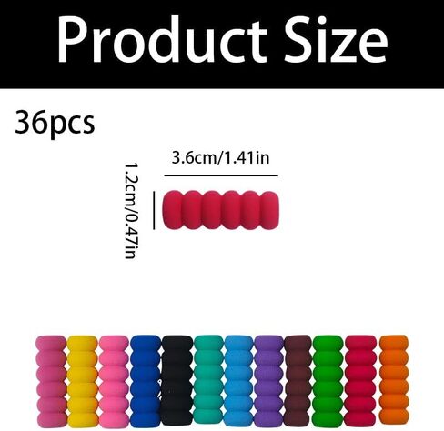 36 PCS Foam Pencil Grips, 12 Assorted Colors (3 of Each) Comfortable Writing Aid Cushion Holders for All, Relieves Hand Fatigue, Universal Fit for Better Handwriting in Saudi Arabia