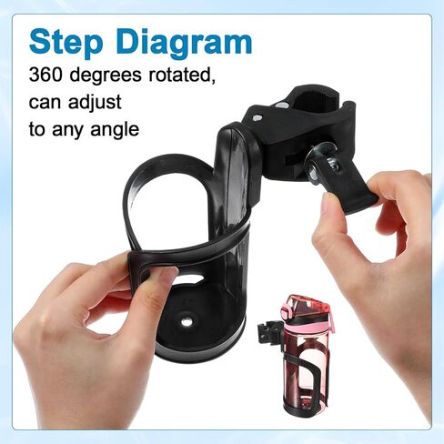 12 Pcs Adjustable Water Bottle Holder for Classroom Chair 360° Rotating Anti-Spill Cup Holders for Students, Tree Stand Cup Holder Clamp Design for Hunting Bike Stroller Walker Fishing in Saudi Arabia