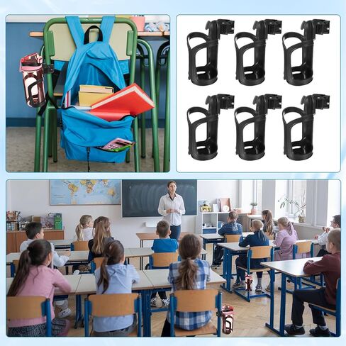12 Pcs Adjustable Water Bottle Holder for Classroom Chair 360° Rotating Anti-Spill Cup Holders for Students, Tree Stand Cup Holder Clamp Design for Hunting Bike Stroller Walker Fishing in Saudi Arabia