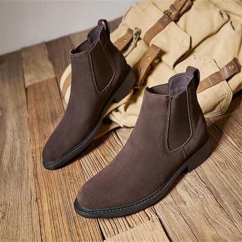 Men's Slip On Oxford Dress Shoes Men Casual Boots Shoe Chelsea Leather Formal Man Fashion Brown Wedding Pointed in Saudi Arabia