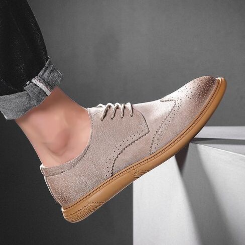 Men's Round-toed British Shoes Low-top Rubber Shoes Non-slip Shock-resistant Comfortable Shoes for Men(Gray,10) in Saudi Arabia