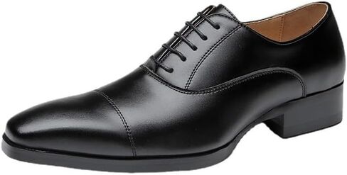 Men's Leather Shoes Formal Business Shoes Classic Lace-up Oxfords Wingtip Dress for Wedding Brown Black for Derby Shoe in Saudi Arabia