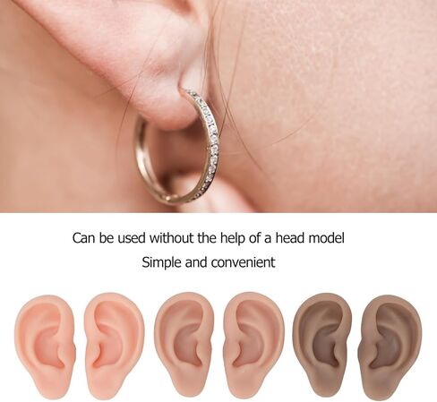 3 أزواج من نماذج الأذن المصنوعة من السيليكون، 3 ألوان لمحاكاة نماذج الأذن الناعمة، دعامات عرض آذان زائفة مرنة قابلة لإعادة الاستخدام لممارسة الثقب، وعرض القرط، وتعليم التدريب على التجميل in Kuwait