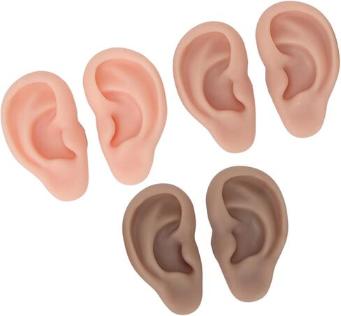 3 أزواج من نماذج الأذن المصنوعة من السيليكون، 3 ألوان لمحاكاة نماذج الأذن الناعمة، دعامات عرض آذان زائفة مرنة قابلة لإعادة الاستخدام لممارسة الثقب، وعرض القرط، وتعليم التدريب على التجميل in Kuwait