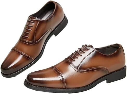 Men's Patent Tuxedo Dress Shoes Classic Formal Oxford Wingtip Lace Up Men Patent Tuxedo Shoes for Business Wedding in Saudi Arabia