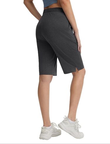 baleaf Women's 12" Bermuda Long Shorts with Pockets High Waisted Stretch Knee Length Athletic Yoga Shorts in Kuwait