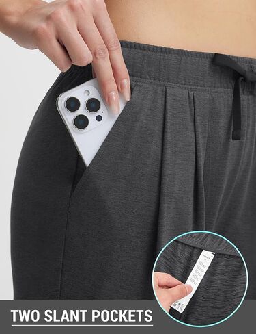 baleaf Women's 12" Bermuda Long Shorts with Pockets High Waisted Stretch Knee Length Athletic Yoga Shorts in Kuwait