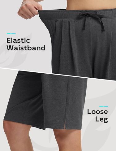 baleaf Women's 12" Bermuda Long Shorts with Pockets High Waisted Stretch Knee Length Athletic Yoga Shorts in Kuwait