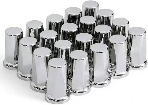 JESONN 20 قطعة 33 مم كروم ABS بلاستيك عالي السطح من النوع المسطح مجموعة غطاء صامولة العروة مع شفة (20) in Kuwait