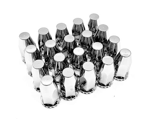 20 Pack 33mm X 4" Chrome Plastic Extra Tall Nut Cover W/Flange - Thread-On in Saudi Arabia