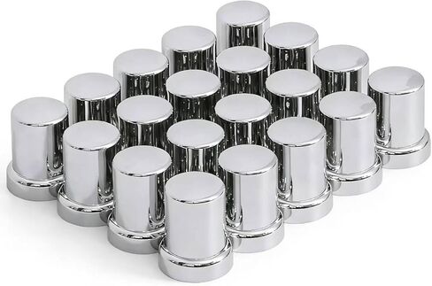 JESONN 20 قطعة 33 مم من الكروم ABS أنبوب بلاستيكي للضغط على صامولة العروة يغطي العروات مع شفة (20) in Kuwait